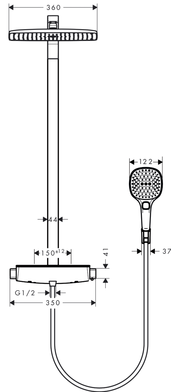 Hansgrohe Raindance showerpipe