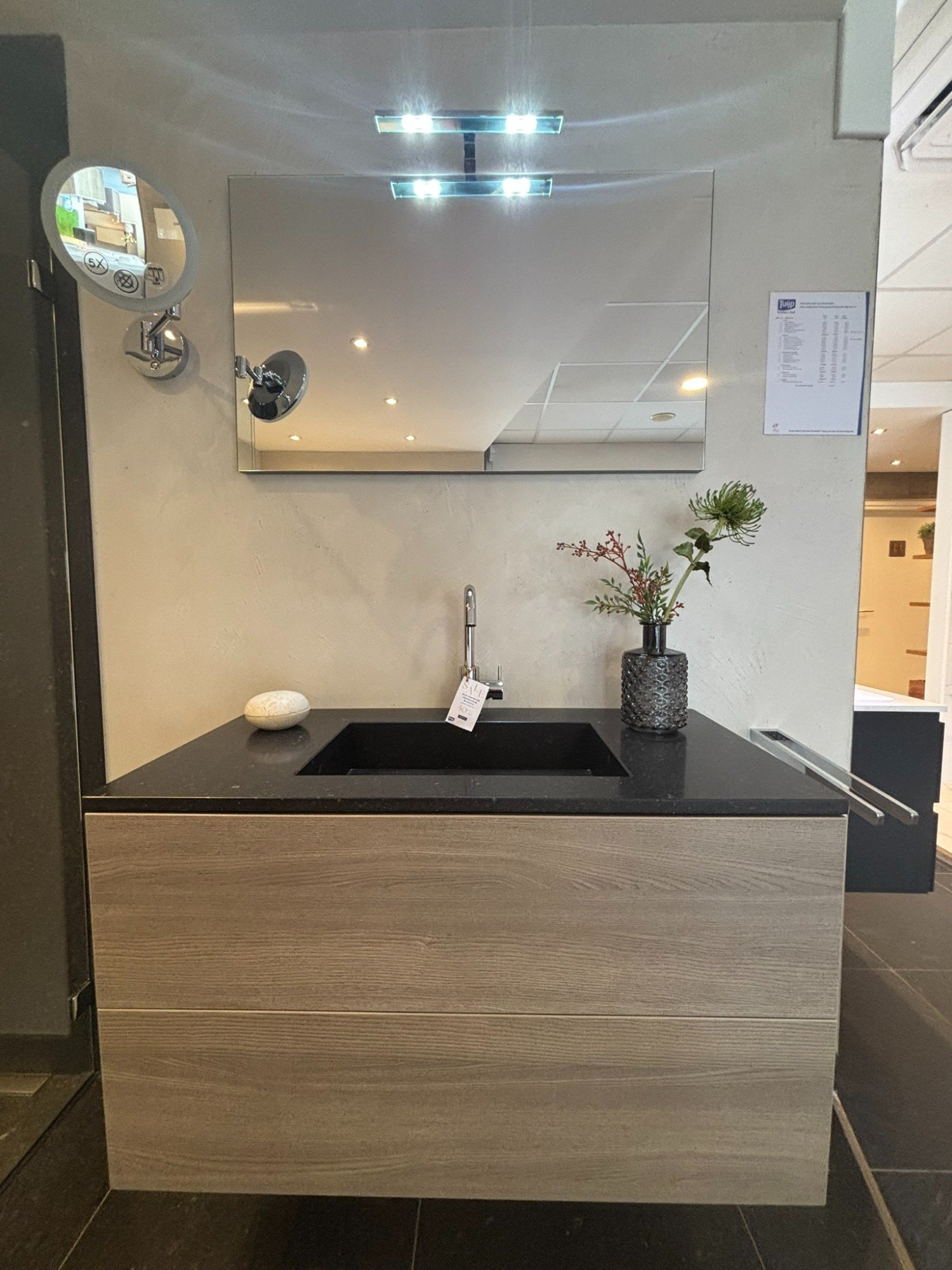 Arte Badmeubel + spiegel en opbouwlamp 100cm