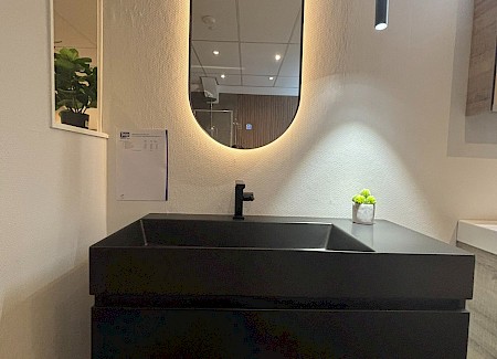 Primabad Badmeubel Mat zwart + Spiegel 100cm